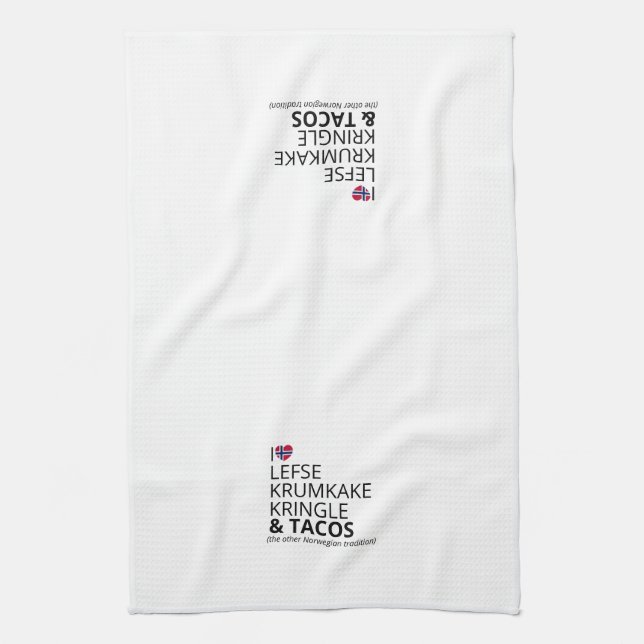 Custom Norwegian Flag Heart Kitchen Towel (Vertical)
