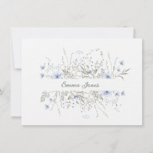 Custom Note Card-Botanical Floral Linen Card