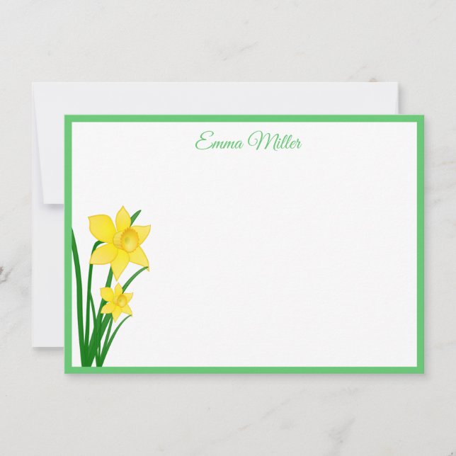 Custom Note Card-Daffodils Card (Front)