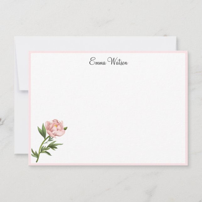 Custom Note Card-Peony Card (Front)
