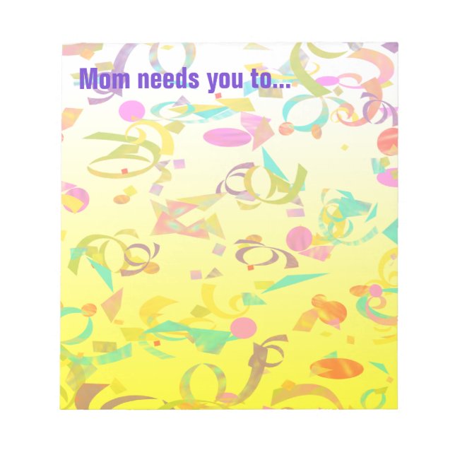 Custom Note Yellow Ombre Colourful Confetti Toss (Front)