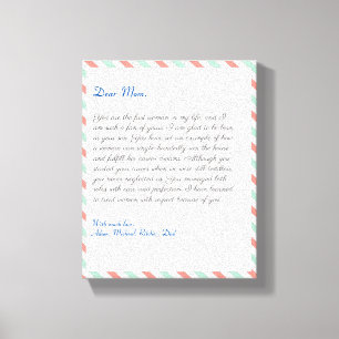 Custom Notebook handwritten love letter message Canvas Print