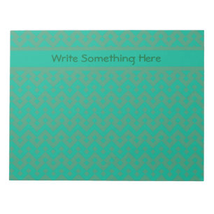 Custom Notepad or Jotter, Emerald Green Geometric