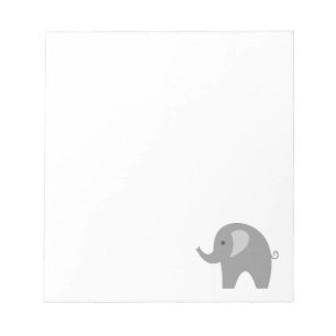 Custom notepads with cute grey elephant design