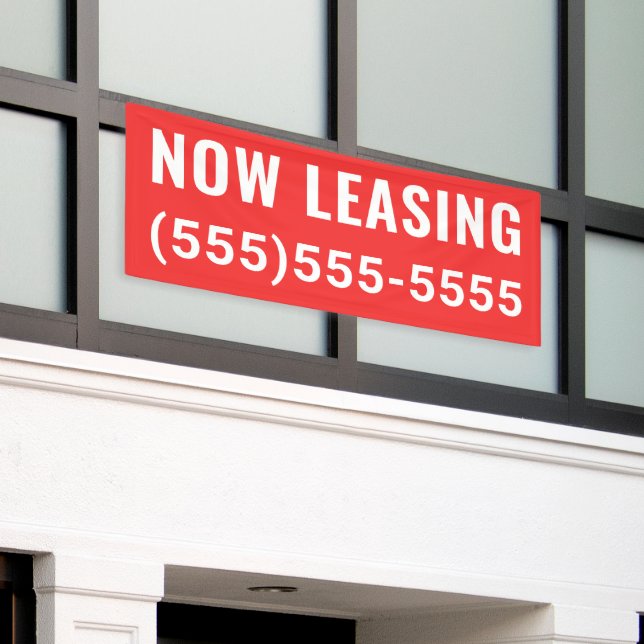 Custom Now Leasing Banner (Outside Building)