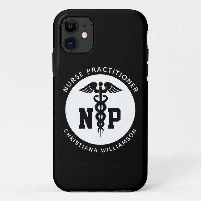Custom NP Nurse Practitioner Graduation Caduceus Case-Mate iPhone Case (Back)
