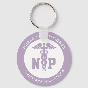 Custom NP Nurse Practitioner Graduation Caduceus Keychain