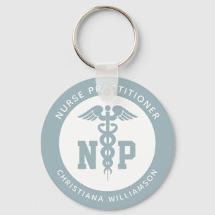 Custom NP Nurse Practitioner Graduation Caduceus Keychain