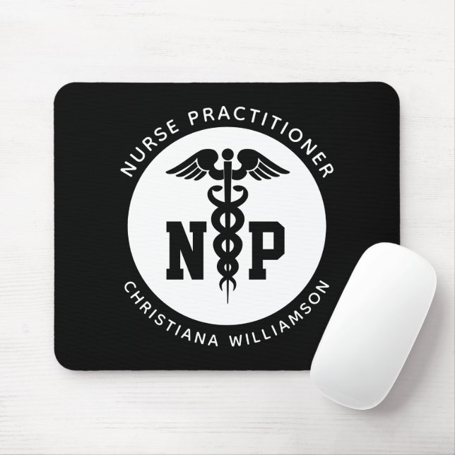 Custom NP Nurse Practitioner Graduation Caduceus Mouse Pad (With Mouse)