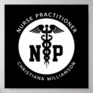 Custom NP Nurse Practitioner Graduation Caduceus Poster