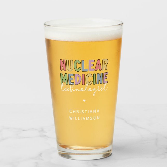 Custom Nuclear Medicine Technologist CNMT Gifts Glass (Front Filled)