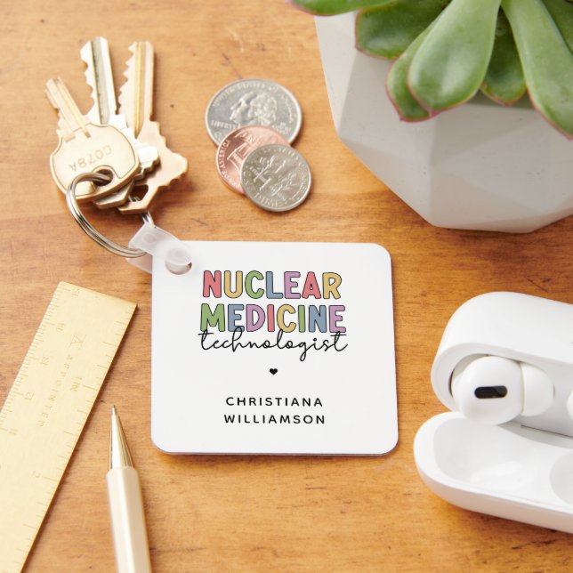 Custom Nuclear Medicine Technologist CNMT Gifts Keychain (Desk)