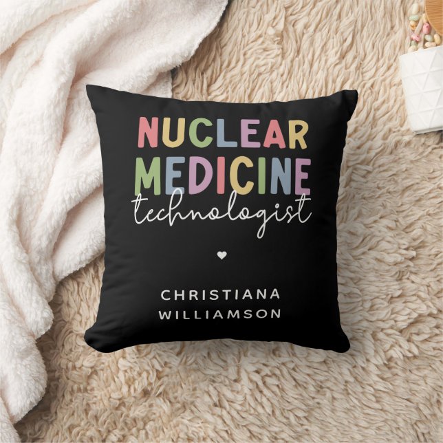 Custom Nuclear Medicine Technologist CNMT Gifts Throw Pillow (Blanket)