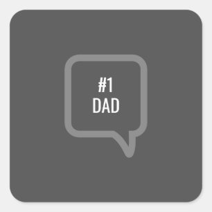 Custom Number 1 Dad Father's Day Square Sticker
