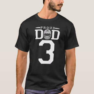 Custom Number 3 Proud Football Dad Personalized Fo T-Shirt