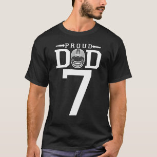 Custom Number 7 Proud Football Dad Personalized Fo T-Shirt