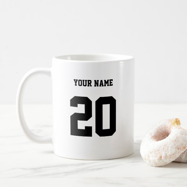 Custom Number and Name Coffee Mug (With Donut)
