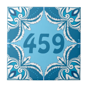 Custom number Blue and white Porto Azulejos, Tile