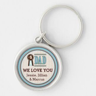 Custom Number One Dad Father's Day Keychain