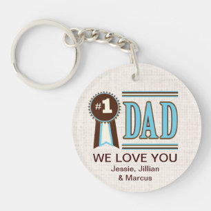 Custom Number One Dad's Father's Day Keychain