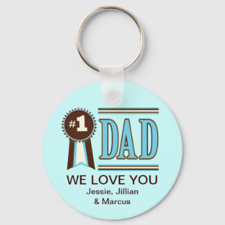 Custom Number One Dad's Father's Day Keychain