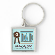 Custom Number One Dad's Father's Day Keychain