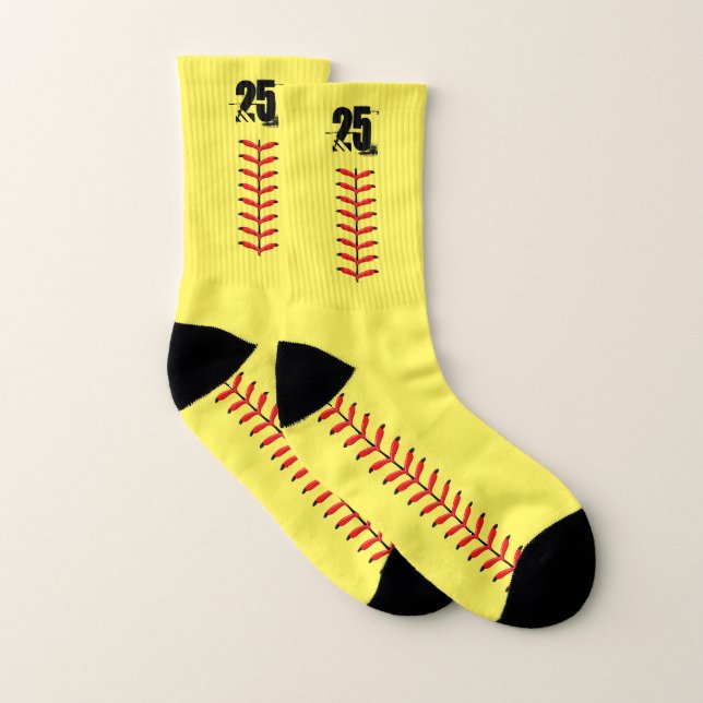 Custom Number Softball Socks (Pair)