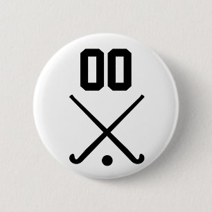 Custom Number Team Field Hockey 2 Inch Round Button