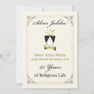 Custom Nun Silver Jubilee Invitation