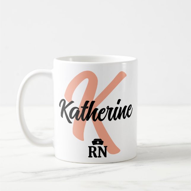Custom Nurse Buttons & Pins | Personalized Nursing Coffee Mug (Left)