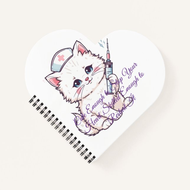 Custom Nurse Cat Skilled Enough Notebook (Front)