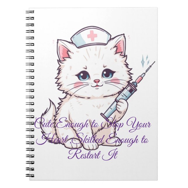 Custom Nurse Cat Skilled Enough Notebook (Front)