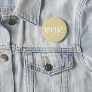 Custom Nurse Est Typography Nurse RN graduation 2 Inch Round Button