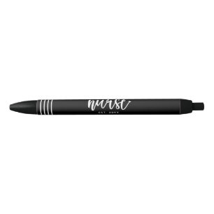 Custom Nurse Est Typography Nurse RN graduation Black Ink Pen
