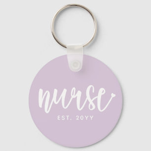 Custom Nurse Est Typography Nurse RN graduation Keychain