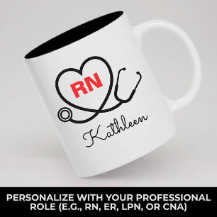 Custom Nurse Mug Monogram Gift RN LPN CNA Nurse