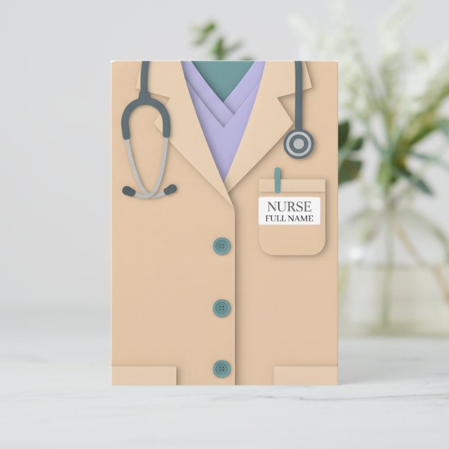 Custom Nurse Name Appreciation Card (Standing Front)