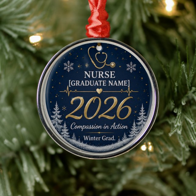 Custom Nurse Ornament 2026 | Personalized Stethosc (Tree)