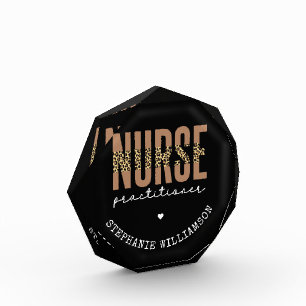 Custom Nurse Practitioner NP cheetah Graduation Photo Block