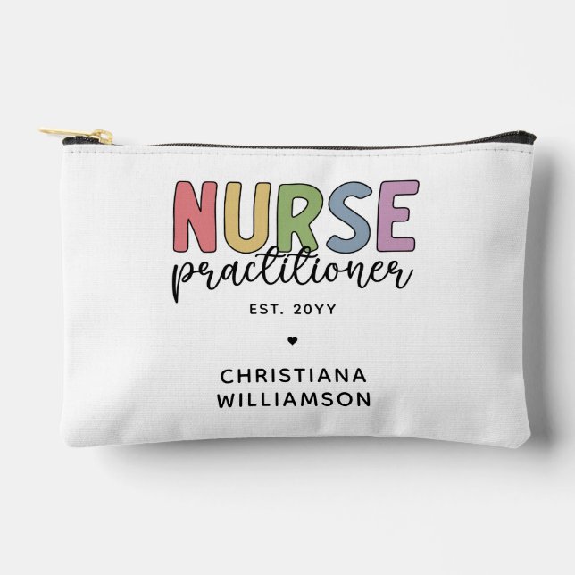 Custom Nurse Practitioner NP Nurse Graduation Accessory Pouch (Front)