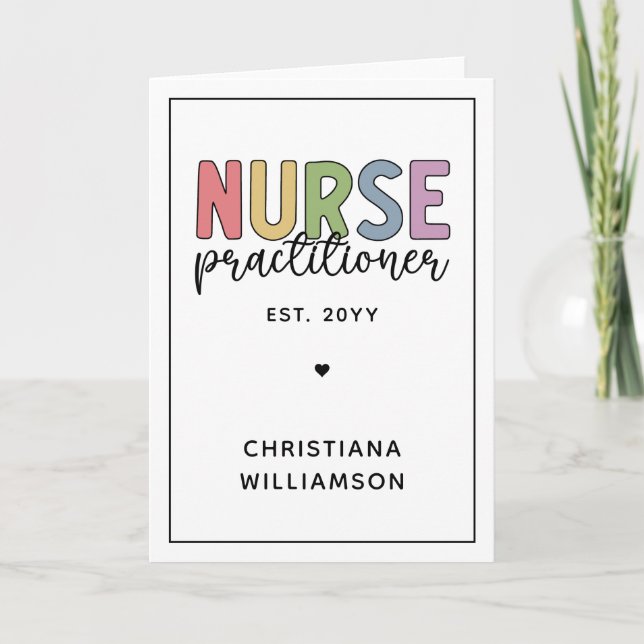 Custom Nurse Practitioner NP Nurse Graduation Card (Front)