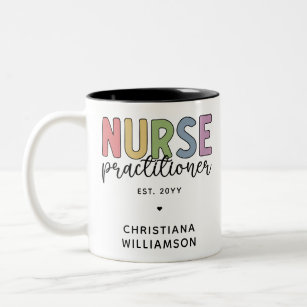 Custom Nurse Practitioner NP Nurse Graduation Two-Tone Coffee Mug
