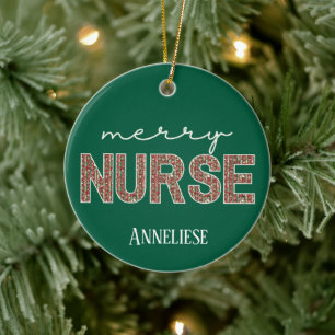 Custom Nurse Ragdoll Cat Christmas Cute  Ceramic O Ornament