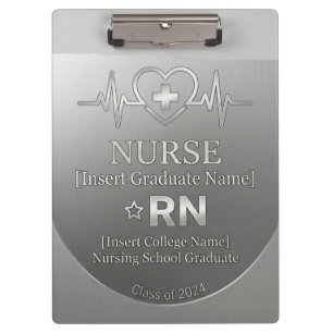Custom Nurse RN Graduation Badge Reel Personaliz Clipboard
