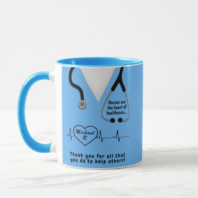 Custom Nurse Thank You Add Name Mug (Left)