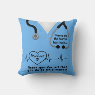 Custom Nurse Thank You Add Name  Throw Pillow