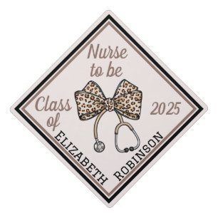 Custom NURSE TO BE Stethoscope Graduation Cap Topper