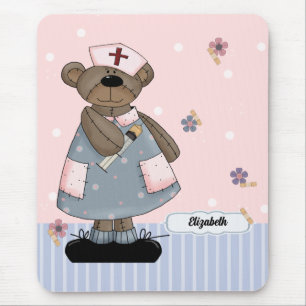 Custom Nurse's Name Teddy Bear Design Mousepad