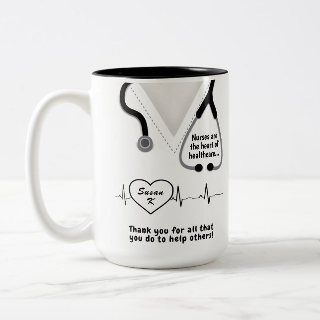 Custom Nurses Thank You Mug Add Name (Left)