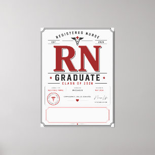 Custom Nursing Graduate Class Of 2026 Canvas Print